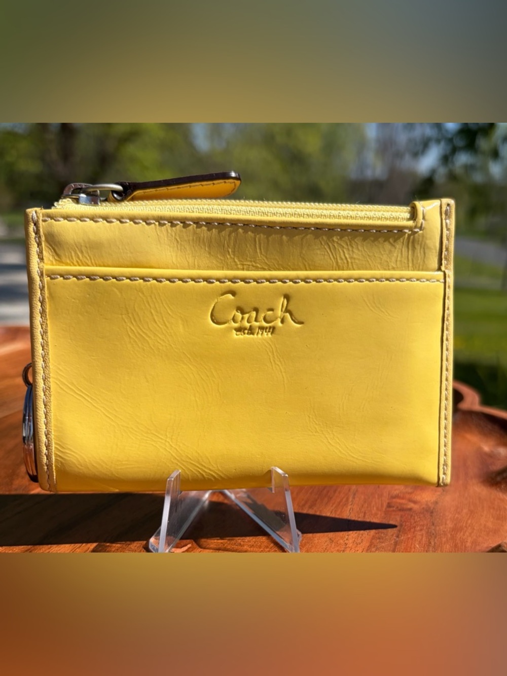Coach Patent Leather Zip Up Coin Purse - Picture 11 of 11